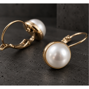Perlen Ohrringe 14K vergoldeter Edelstahl, Minimalistischer Goldschmuck, Elegante Hängeohrringe, Brautschmuck, Hochzeit, Geschenk für Sie